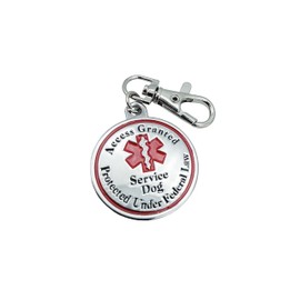 December Pets Service Dog Tag Double Sided Red Medical Alert Symbol Medal for Medium or Large Dogs Use for Collars Harness Vest Easy to Switch Pet ID