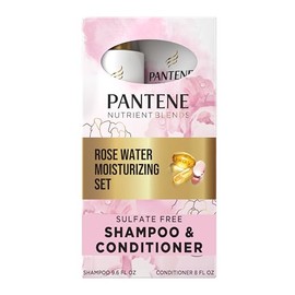 Pantene Nutrient Blends Miracle Moisture Boost - Champú y acondicionador de agua de rosas, paquete doble para cabello seco, sin sulfatos