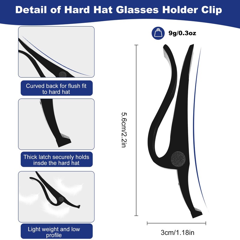 DEKELIY Hard Hat Accessory Clip Kit：3Pcs Pencil & Marker Holder