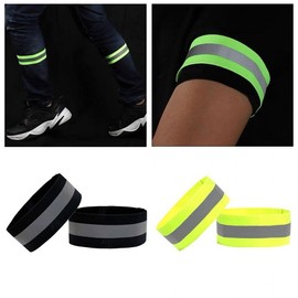 Nighttime Reflective Wrist Bands (2-Pack) - High-Elasticity Sports Safety for Outdoor Cycling & Running Running Fluorescent (2-Pack) 2ea