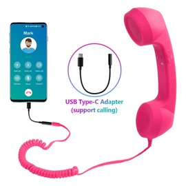 Heayzoki Cell Phone Handset, Retro 3.5mm Telephone Handset Cell Phone Receiver Mic, Microphone Speaker, Handheld Receiver for Cellphone Smartphone ()