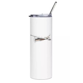 Cessna P210 'Silver Eagle' Stainless Steel Water Tumbler with straw - 20oz.