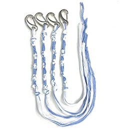Aleeza Tzitzits with Clips Light Blue and White, tzitziyot tzitzis, Average 13 Inch plus