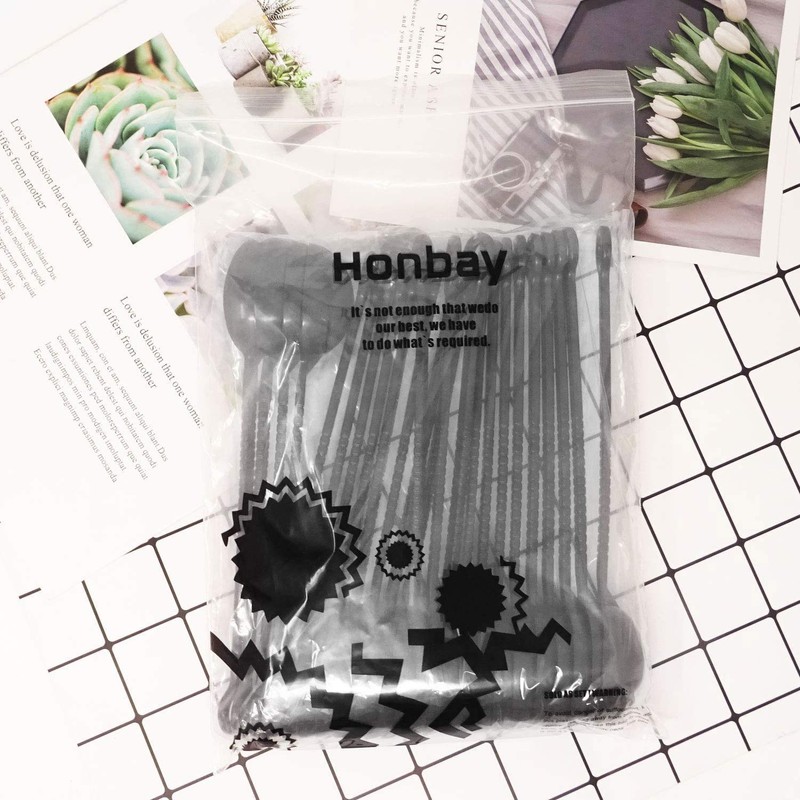 Honbay 24PCS Plastic Long Handle 10g Coffee Measuring Spoon Scoop