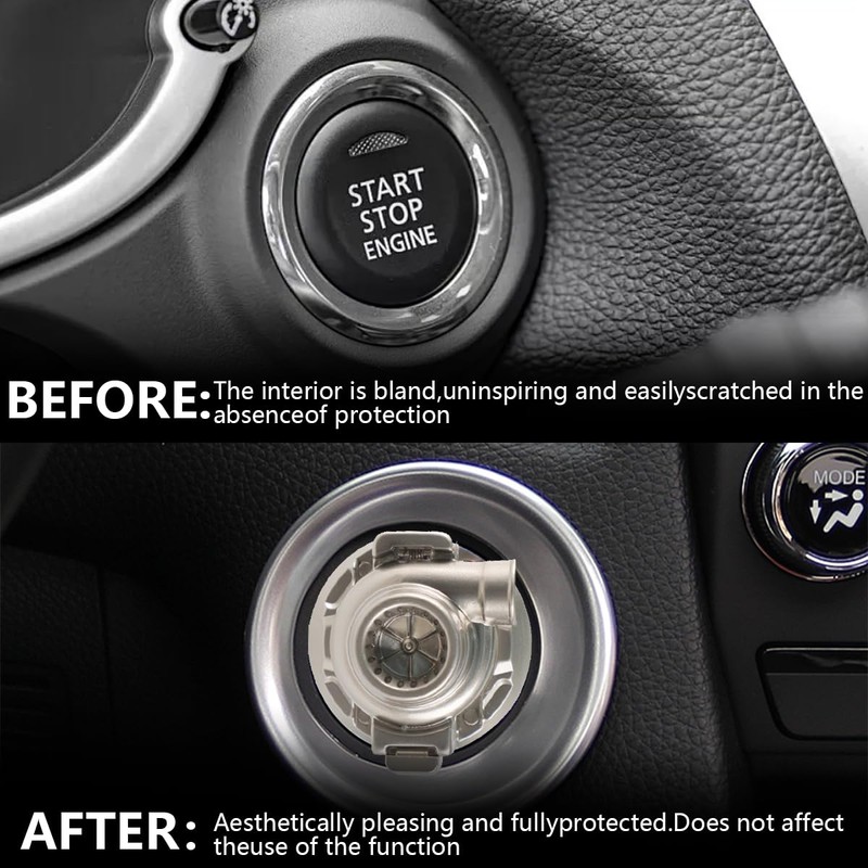 Adunsiaoto Decorative Protective Cover for Car Start Button, Car Ignition