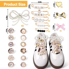 AiScrofa 30PCS Shoe Charms for Sneakers - Lace Charms Contain Bows/Clips/Pins/Jewelry, Decoration and Shoe Jewelry for Sneakers (Whiet)