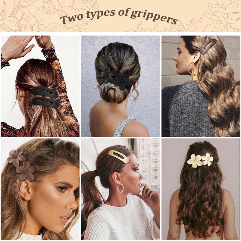 YONOY 6 Pcs Flat Hair Clips, 2 Styles Claw Clips