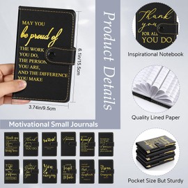 Dispowreath Leather Journal Notebook Thank You Gifts Inspirational Journals with Ballpoint Pens Bulk Encouragement Notepad for School Teacher Nurse Office Employee Coworker (Appreciation Sign,10 Sets)