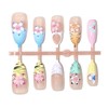 30Pcs Flower Press on Nails Summer Fake Nails Long Almond