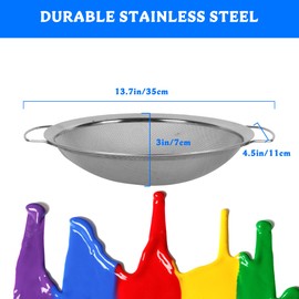 3pcs Stainless Steel Fine Mesh Paint Strainer Fits a 5 Gallon Bucket,60 Mesh Filter Impurities fit Emulsion Honey Funnel Filter Paint Bucket Filter Tool Insert Strains, Easy to Clean and Reusable