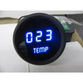 Intellitronix 2 1/16" Digital Water Temperature Gauge Blue LEDs Black Bezel Made In The USA