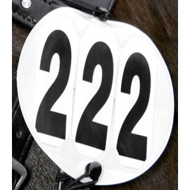 Horze Round Head Numbers, Black/ White, 8