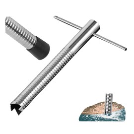 OULIGET Winter Fishing Ice Drill,Outdoor Camping Spiral Nail Ice Augers,Portable Outdoor Winter Camping ICY Drill Tool Stainless Steel for ICY Angling,1 Piece