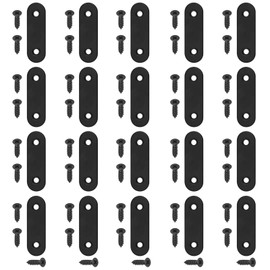 Hilitchi Straight Bracket Stainless Steel Black Straight Corner Braces Straight Flat Brace Mending Repair Flat Plates with Screw (50mm, 20 Pack)