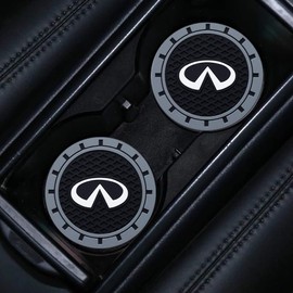 Slicone Car Cup Holder Coaster, Auto Cup Holder Insert Coaster Compatible with Infiniti Q50 FX35 FX37 F50 QX70 QX60 EX35 QX80, Black