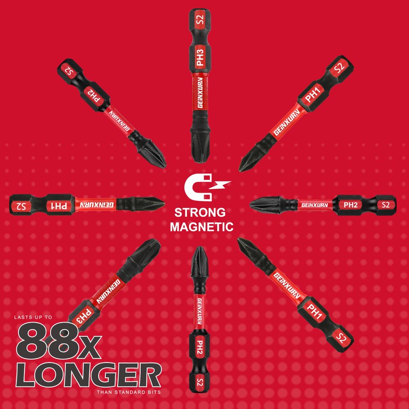 Geinxurn Anti-Slip Hex PH1/PH2/PH3 Insert Driver Bits 20 Pack 2