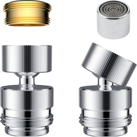 Hibbent Hibbent Sink Faucet to Garden Hose Adapter, 360-Degree Swivel 55/64 Inch Female Thread, Sink Hose Attachment for Faucet Adapter Connector, Chrome