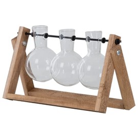 Esschert Design Cutting Vases L for Hanging Wooden Frame Glass Table Growing Stand Flowers