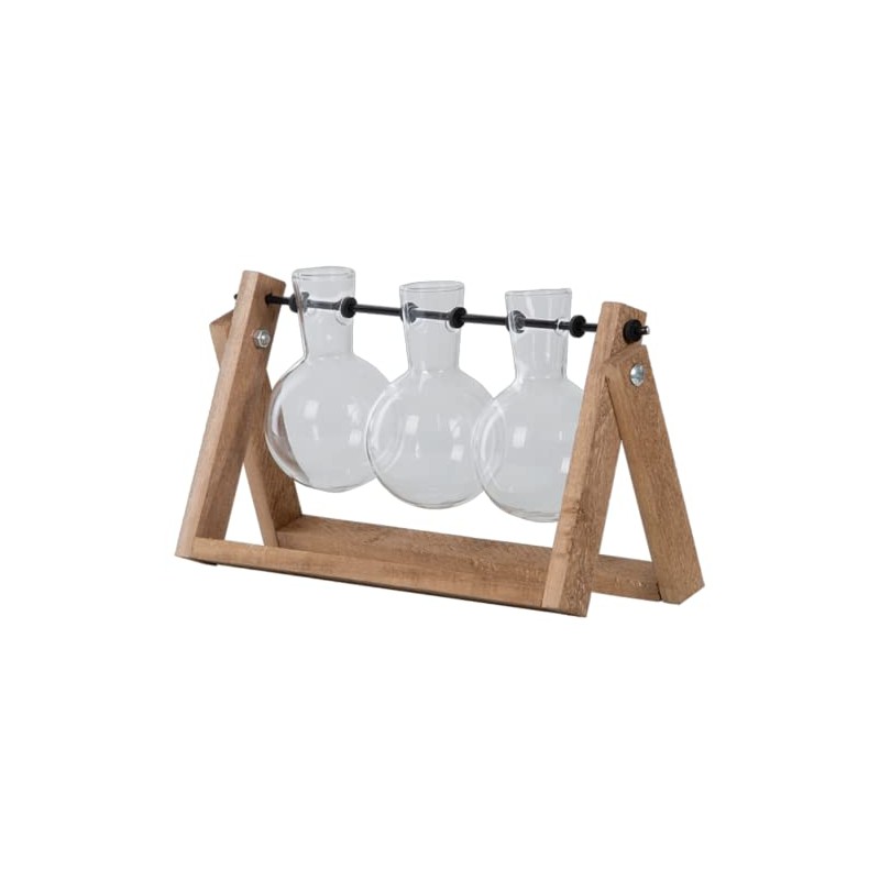 Esschert Design Cutting Vases L for Hanging Wooden Frame Glass