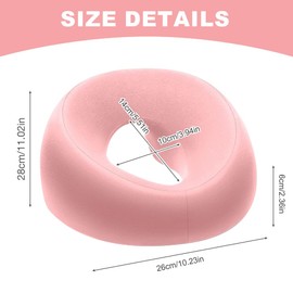 LYPPUL Massage-Gesichtswiegenkissen, Massagekissen Kopf Loch, U-förmige Lochkissen Massage Kopfstütze Für Bett, Massagebett Kopfstütze Für Schreibtische, Spa, Massagebett, Salon(Rosa)