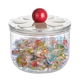 DLRDLR 30oz Plastic Candy Dish with Airtight Lid for Office Desk, Clear Food Storage jar for cookies, Snacks, Pantry Organization