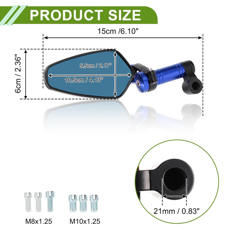 HOPESPANNER Universal Motorcycle Rear View Mirrors Adjustable Side Rearview Mirror