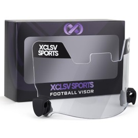 XCLSV SPORTS Football Helmet Visor - Clear, Anti-Fog, Scratch-Resistant – UV Block - Universal Fit for Youth & Adult Helmets - Easy Install Lacrosse Visor - Maximum Clarity & Face Protection