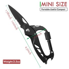 Xnourney 7 in 1 Multitool,Window Breaker and Screwdriver for Men,EDC Locking Carabiner,Birthday Gifts for Men,Keychain with Bottle Opener,Survival Gear Pocket Tool for Outdoor Camping