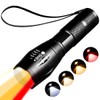YZYOE Red Light Tactical Flashlight, 4 in 1 White, Yellow,