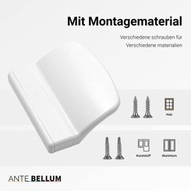 Ante bellum Balcony Door Handle – Versatile Plastic Door Handle for Balcony, Patio and Fly Screen Doors, Patio Door Handle Including Screws, Easy Installation without Drilling, Timeless Look in White