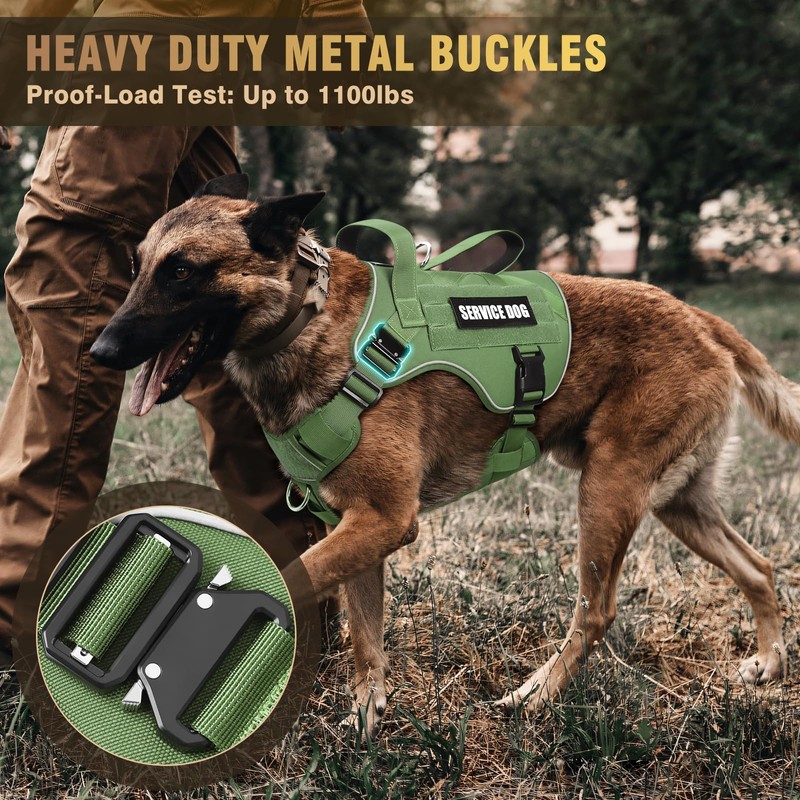WINSEE Tactical Dog Harness for Large Dog, Heavy Duty Service