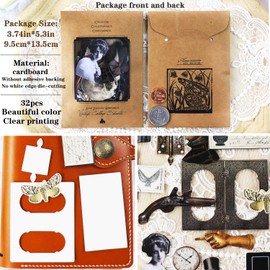 Vintage Junk Journal Items Kit Pre Cut Paper Cards Cutout Cardstock Art Aesthetic Decor Hollow Out Craft Elements Small Embellishments Supplies for Adults Scrapbook Pack (Characters)