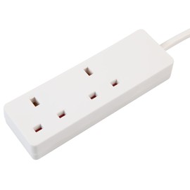 PRO ELEC PELB1913 2 Gang Extension Lead White, 2m