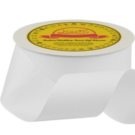 LEEQE Grosgrain Ribbon for Crafts 2" X 25 Yards White Ribbon for Gift Wrapping Double Face Very Suitable for Weddings Silk Ribbon Party Hair Bow Invitation Decorations and More
