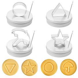 TWZKXC 12 Pcs Sugar Candy Making Tools, 430 Stainless Steel Cutters Kit, Triangle Square Circle Star Umbrella Cookie Kit for Baking Cooking Home Kitchen Essentials