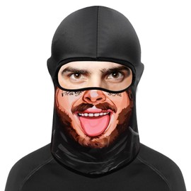 Cutewing Balaclava Masks for Men Funny Print Full Face Mask Sun Protection Face Cover Mask Windproof Ski Mask Outdoor Hood Headwear Mask Neck Gaiter for Motorcycle Fishing Snowboarding with 3PCS