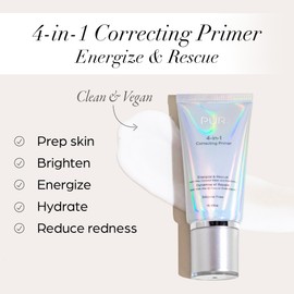 PUR Beauty 4-in-1 Correcting Primer, Energize & Rescue - Primer for Face Before Makeup - Face Makeup for Women - Silicone-Free Hydrating Make Up Helps Reduce Redness, 1 Fl Oz