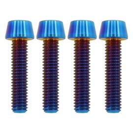 TIRYTU Titanium Bolts M6x25mm - Lightweight Design | Ideal for Humid/Salty Environments Hex Socket Screws for Motorcycle Performance/Bicycle CNC(4PCS, Burnt Blue)