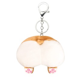 Lacheln Corgi Butt Keychain Kawaii Cute Cartoon Corgie Dog Keyring Bag Pendant with Lobster Clasp Stuffed Animal for Women Girls Funny Birthday Gift