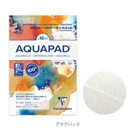 Clairefontaine cf97572card [Set of 2] Clairefontaine Watercolor Paper Postcard Size "Aqua Pad/Off White" (Medium Grit, Extra Thick, Paper Thickness 300 g/m2, Pack of 10) Picture Letter, Drawing Paper, Art Paper, Postcard