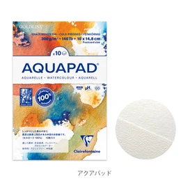 Clairefontaine cf97572card [Set of 2] Clairefontaine Watercolor Paper Postcard Size "Aqua Pad/Off White" (Medium Grit, Extra Thick, Paper Thickness 300 g/m2, Pack of 10) Picture Letter, Drawing Paper, Art Paper, Postcard