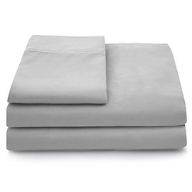 Cosy House Collection Luxury Bamboo Bed Sheet Set - Hypoallergenic Bedding Blend from Natural Bamboo Fiber - Resists Wrinkles - 4 Piece - 1 Fitted Sheet, 1 Flat, 2 Pillowcases - Full, Silver