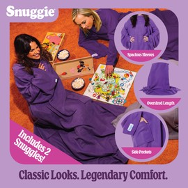 Snuggie- The Original Blanket That Has Sleeves, Warm, Cozy, Super Soft Fleece, Functional Blanket with Sleeves & Pockets for Adult, Women, Men- Purple