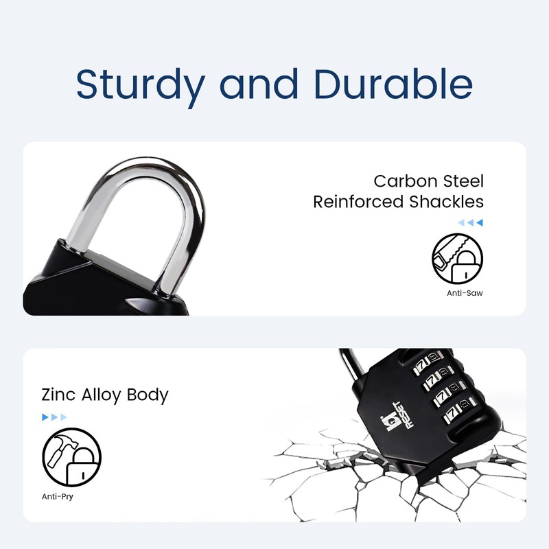 RESET -060 4 Digit Combination Lock Suitable for Gymnasiums, Schools,