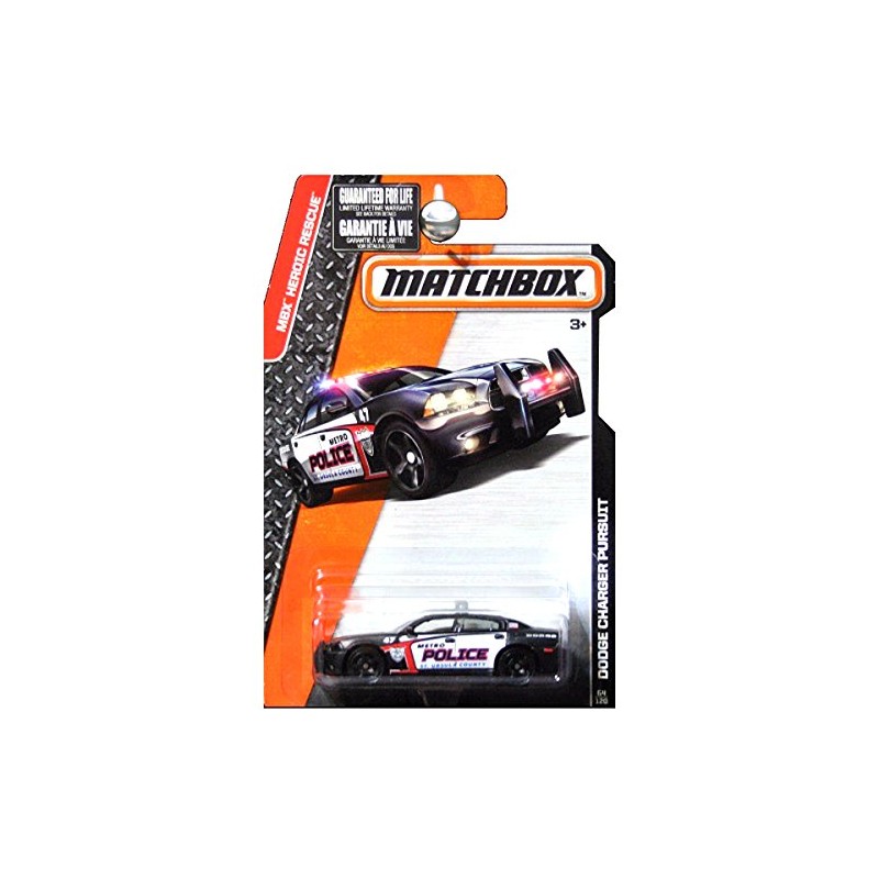 MATCHBOX 2015 RELEASE BLACK DODGE CHARGER PURSUIT METRO POLICE ST.
