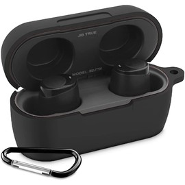 JIB True Case Cover Replacement for Skullcandy Jib True Wireless Earbuds, Black Silicone Protective Sleeve - LEFXMOPHY