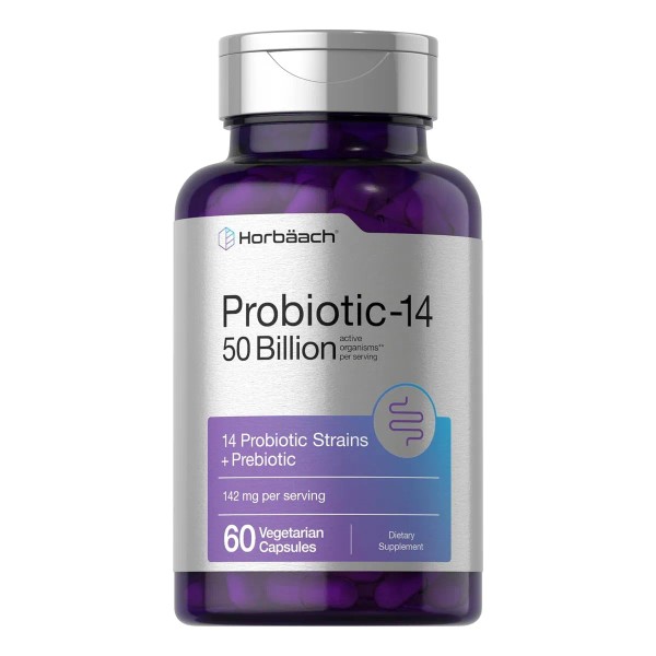 Horbaach Probiotic-14 Probioticos Premium 60 Capsulas Eg J66 Sin Sabor