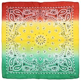 Topkids Accessories Paisley Bandanas for Women and Men, Hair Bandana, Neck Scarf Men, Neck Warmer Men, Head Band, Bandana Scarf, Face cover, Bandana Headband (Red, Yellow & Green Three Tone)