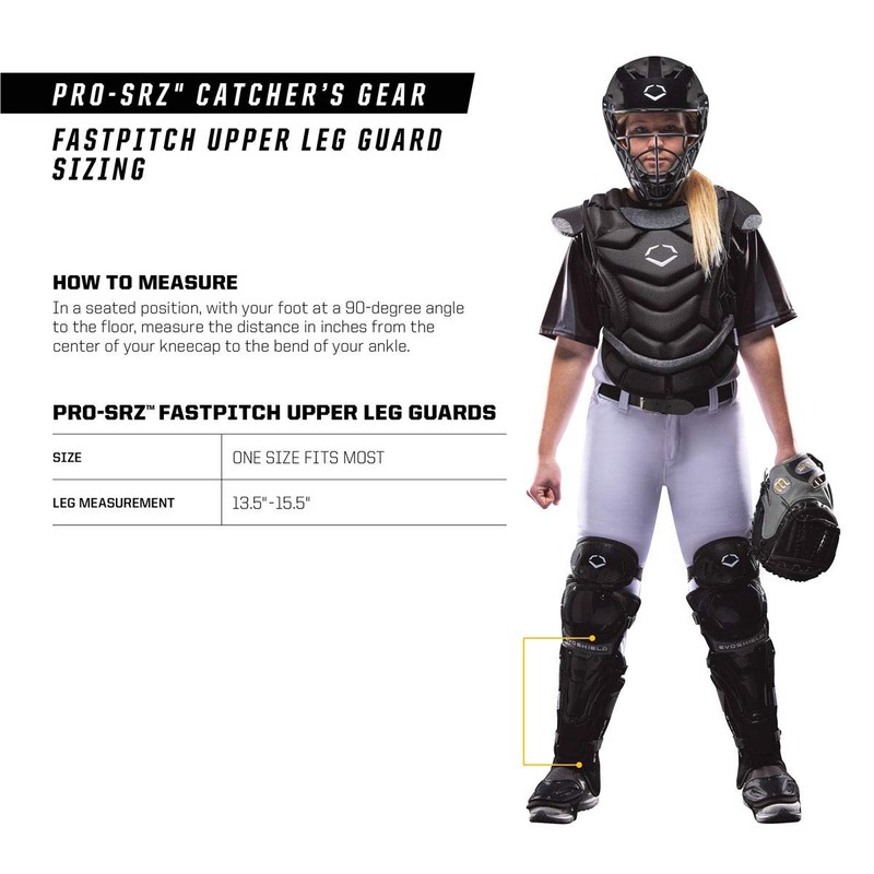 Evoshield Pro-Srz™ Upper Leg Guards - Black, Fastpitch [13.5-15.5"]