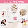 Bolsa de maquillaje con parche inicial personalizada, bolsa de chenilla